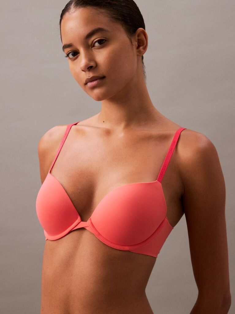 Pink Push Up Plunge Bra - Perfectly Fit  Women