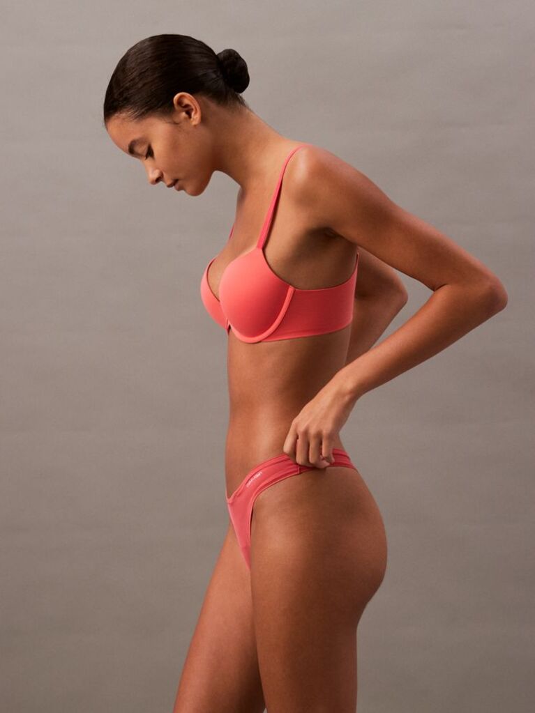 Pink Push Up Plunge Bra - Perfectly Fit  Women