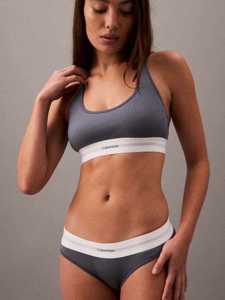 Grey Bralette - Cotton Modal Rib  Women