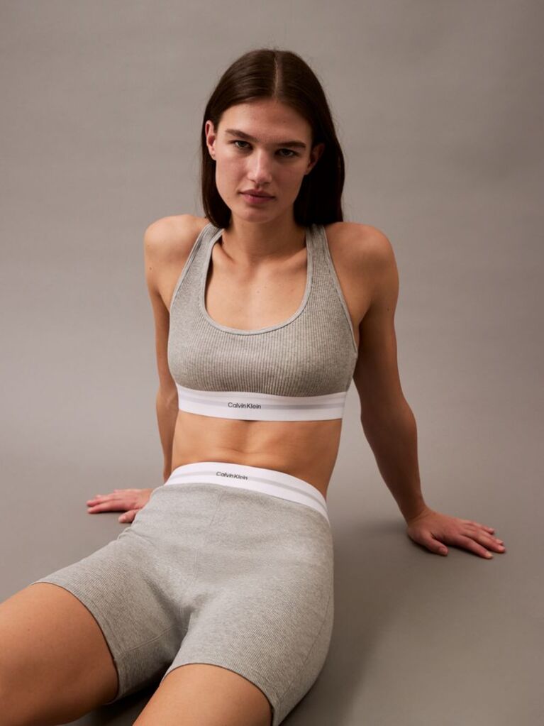 Grey Bralette - Cotton Modal Rib  Women