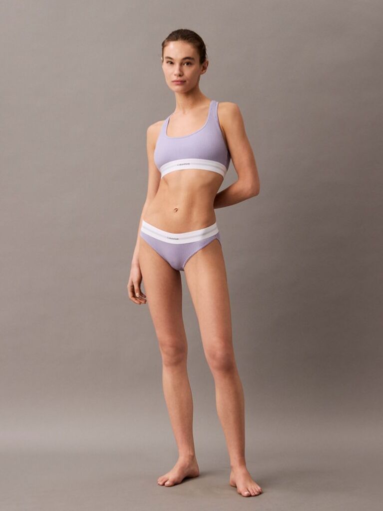 Purple Bralette - Cotton Modal Rib  Women