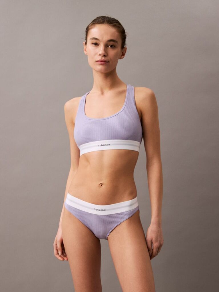 Purple Bralette - Cotton Modal Rib  Women
