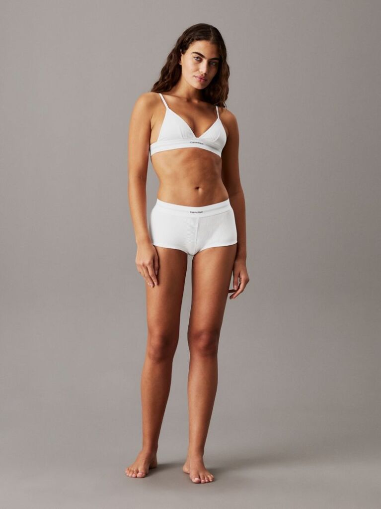 White Triangle Bra - Cotton Modal Rib  Women