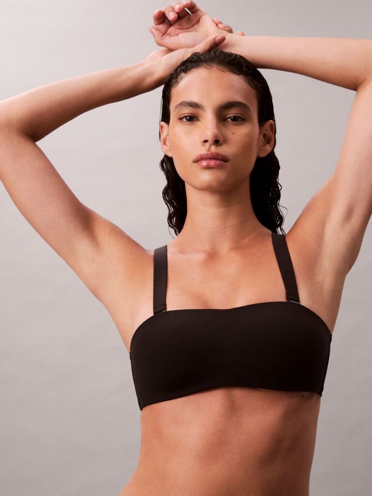 Black Strapless Bandeau Bra - Perfectly Fit  Women