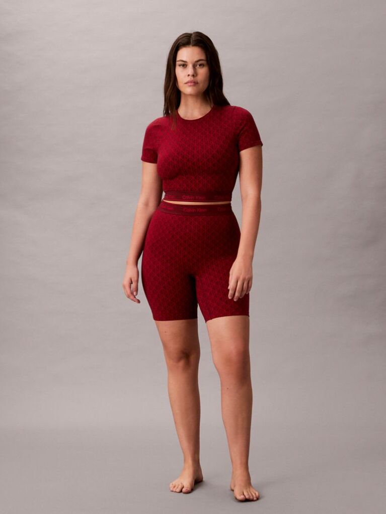 Κόκκινο Κοντομάνικο Τοπ - Icon Shapewear Logo  Γυναίκα