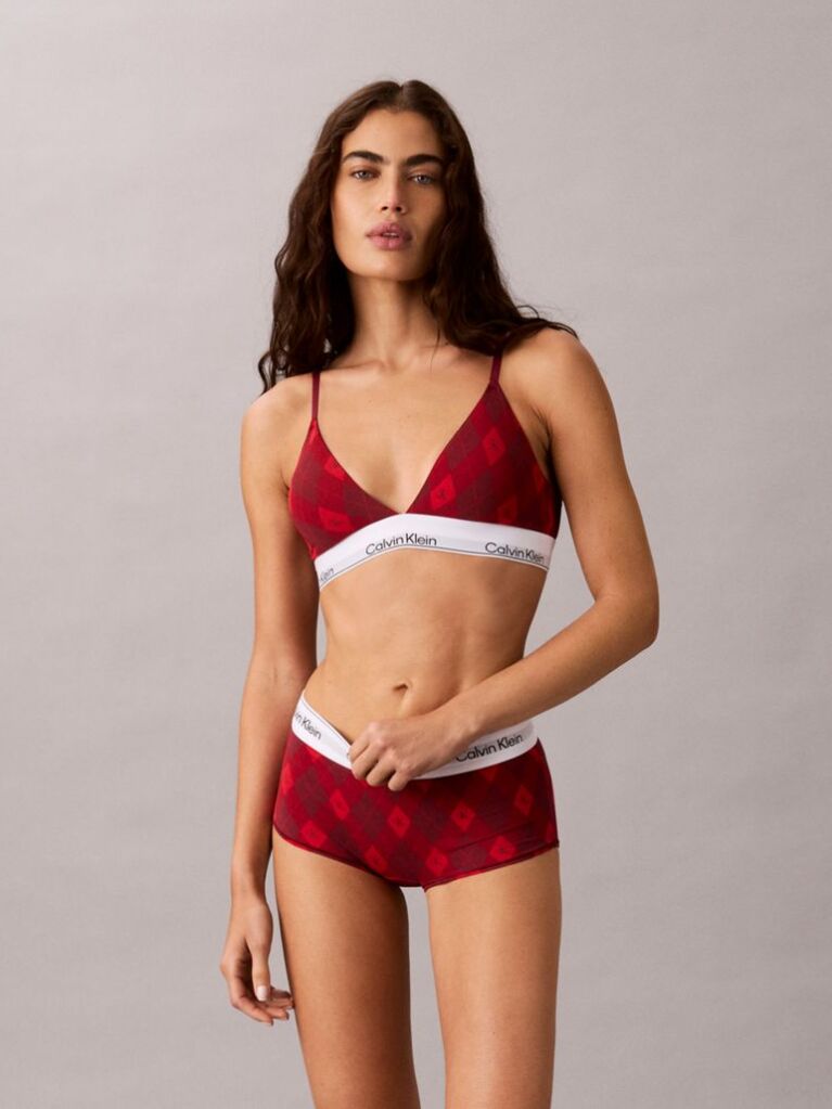 Κόκκινο Τριγωνικό Bralette Με Ελαφριά Επένδυση - Icon Cotton Modal  Γυναίκα