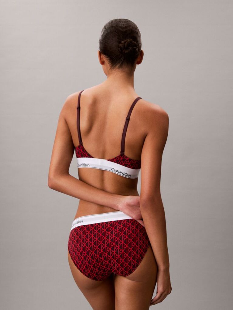 Red Lightly Lined Triangle Bralette - Icon Cotton Modal  Women