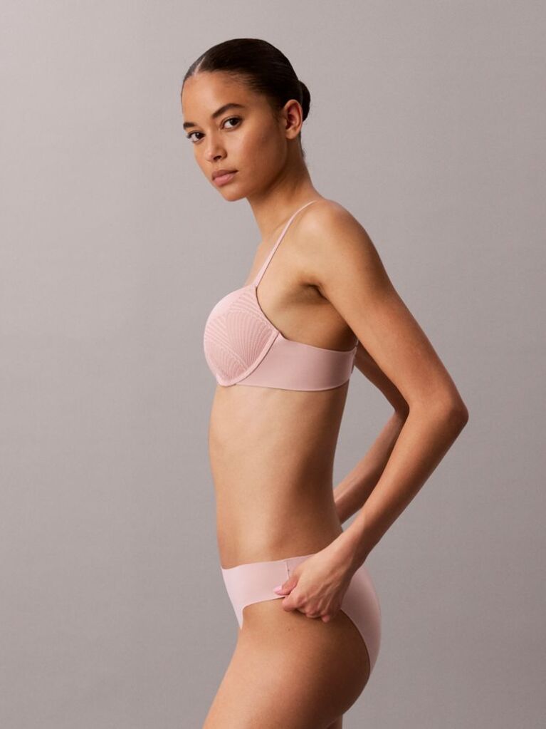 Pink Push Up Plunge Bra - Perfectly Fit Lace  Women