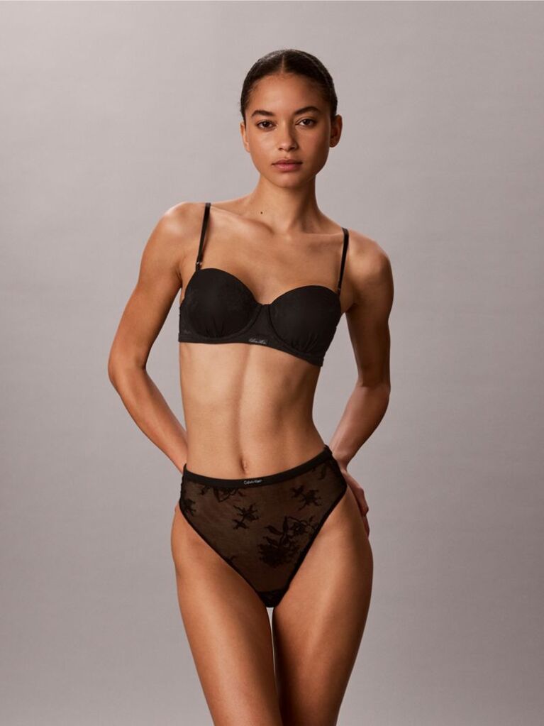 Black High Leg Thong - Icon Lace  Women