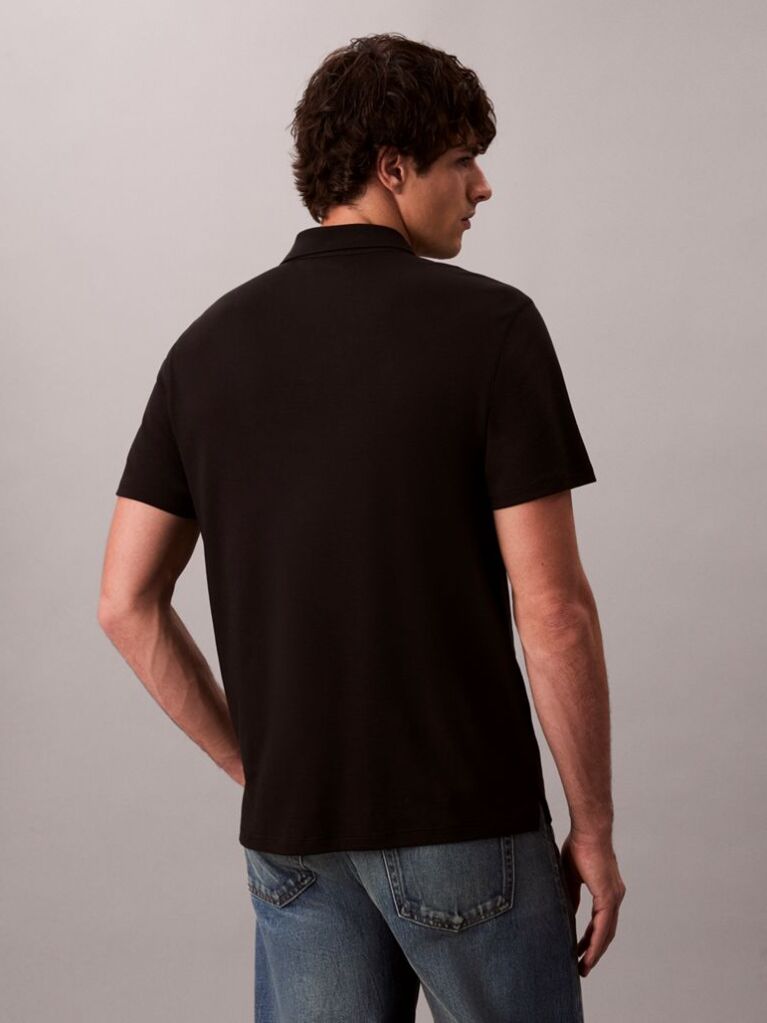 Μαύρο Πόλο T-Shirt Από Supima Βαμβάκι  Άνδρας