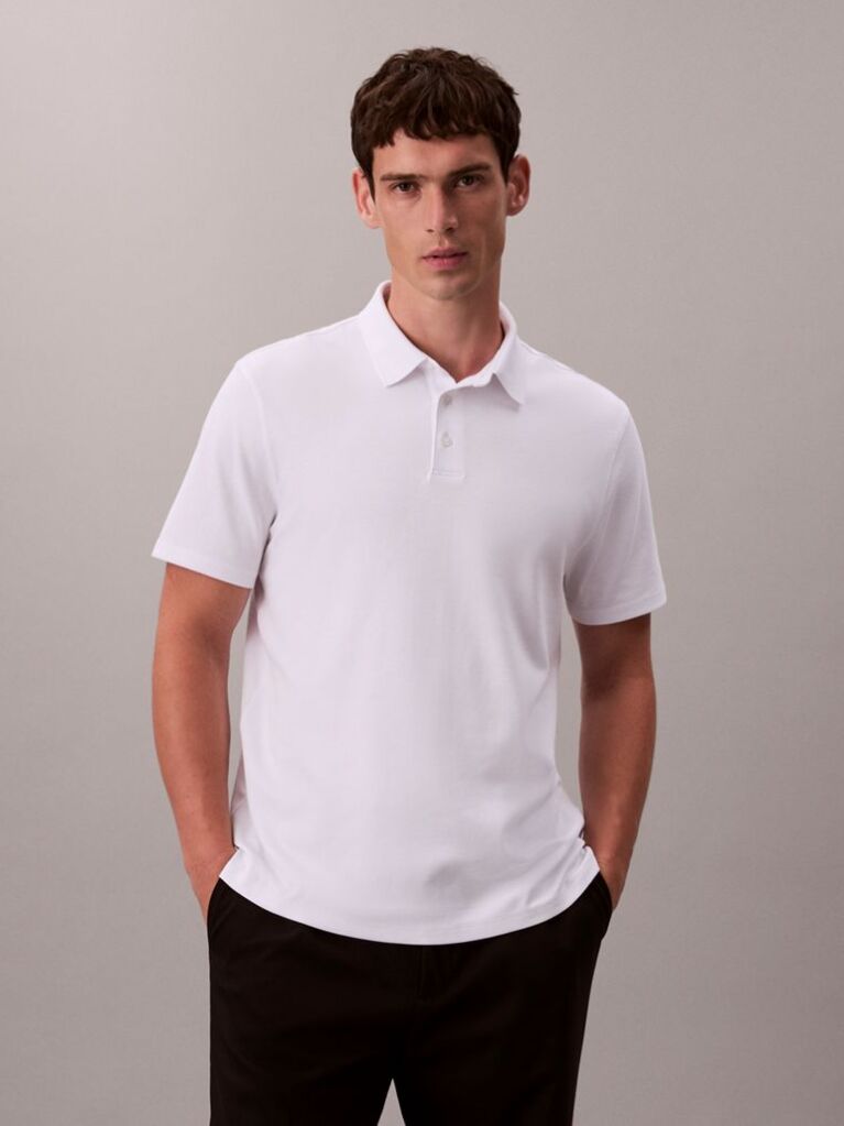 Λευκό Πόλο T-Shirt Από Supima Βαμβάκι  Άνδρας