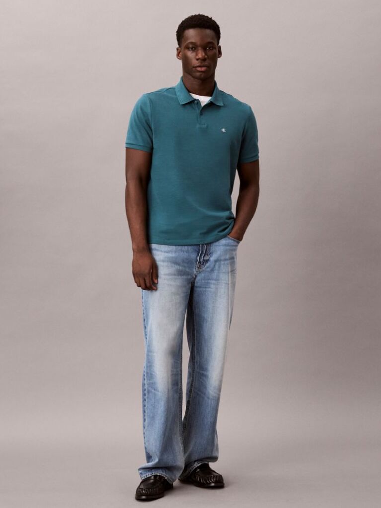 Πράσινο Polo T-Shirt Από Βαμβάκι Πικέ  Άνδρας