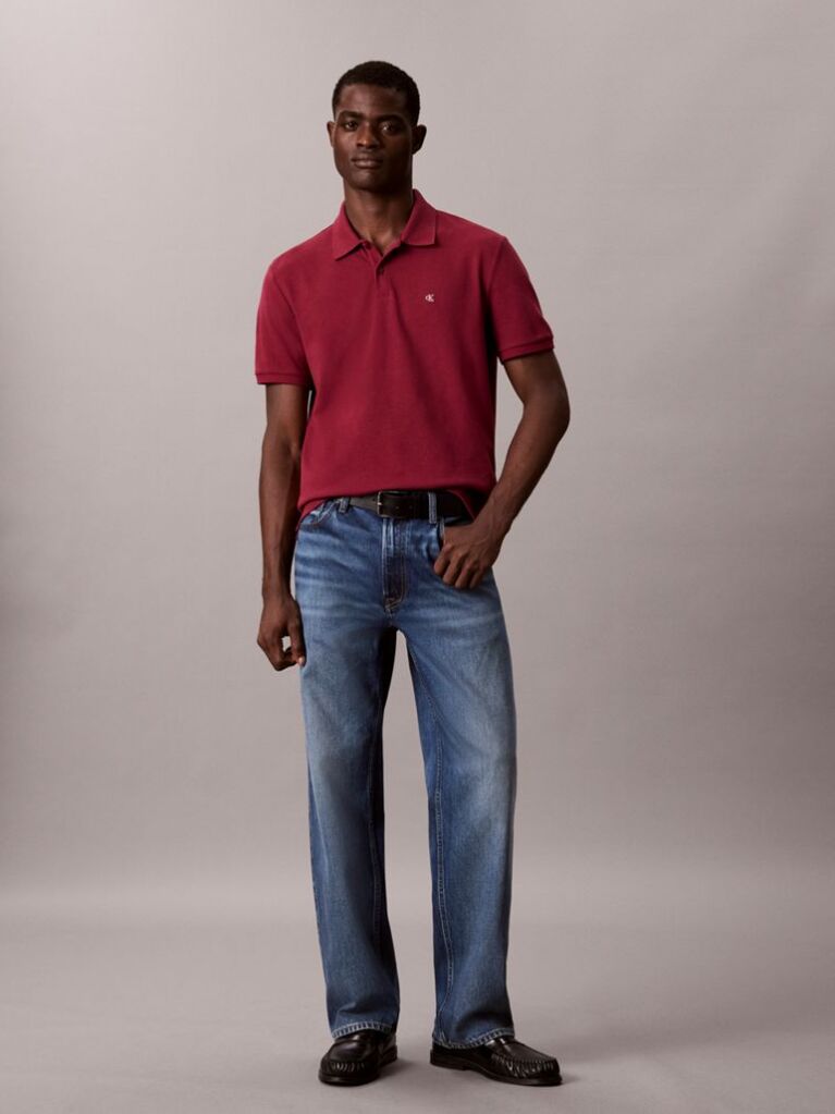 Red Cotton Piqué Polo Shirt  Men