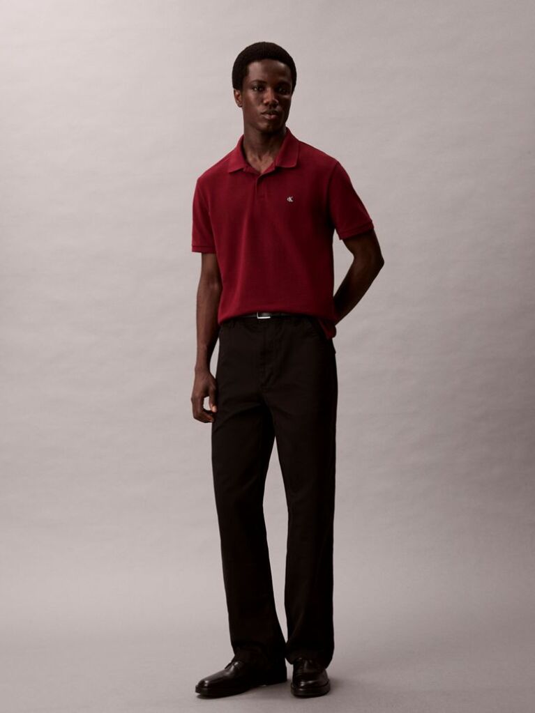 Κόκκινο Polo T-Shirt Από Βαμβάκι Πικέ  Άνδρας