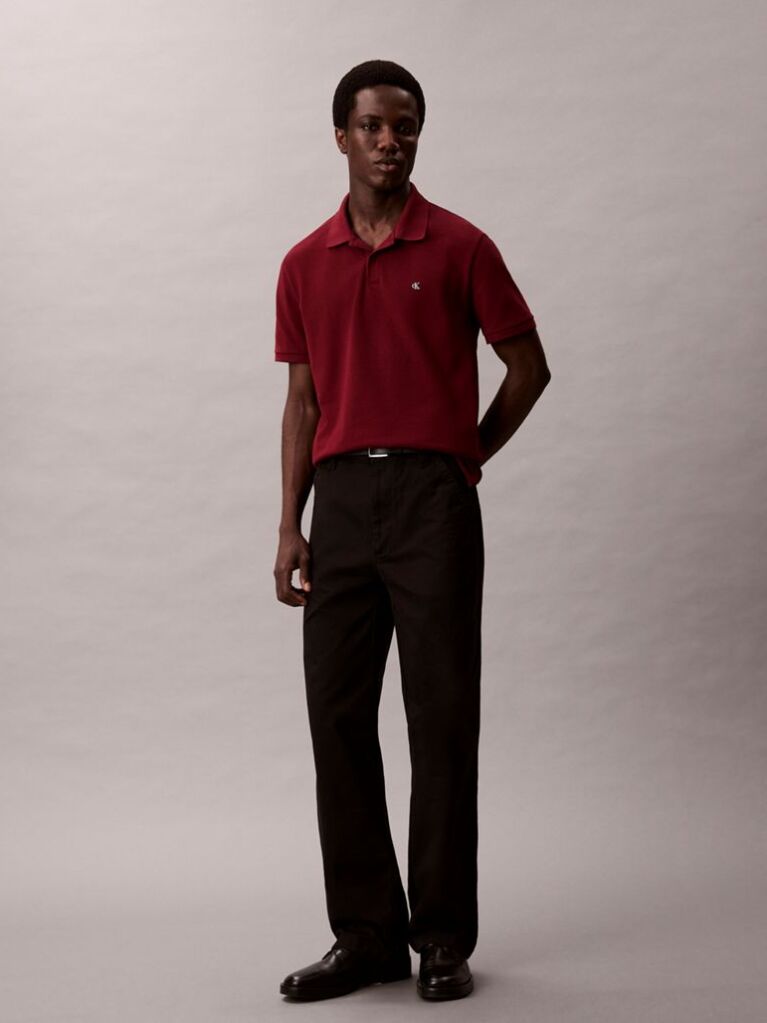Κόκκινο Polo T-Shirt Από Βαμβάκι Πικέ  Άνδρας