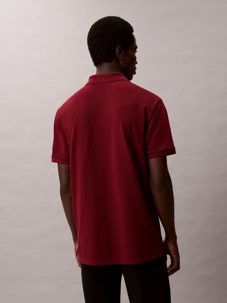 Κόκκινο Polo T-Shirt Από Βαμβάκι Πικέ  Άνδρας