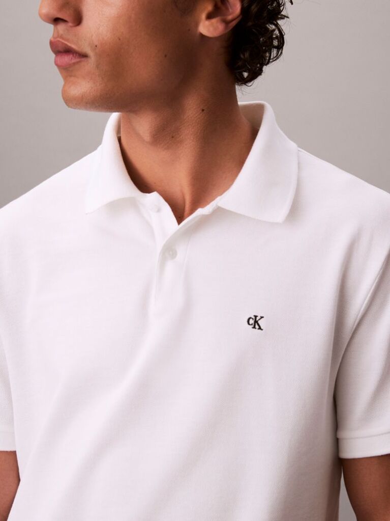 White Cotton Piqué Polo Shirt  Men