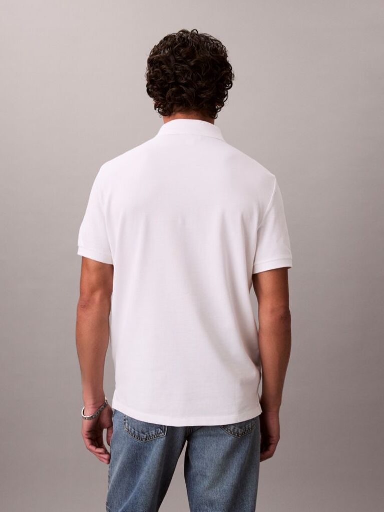 White Cotton Piqué Polo Shirt  Men