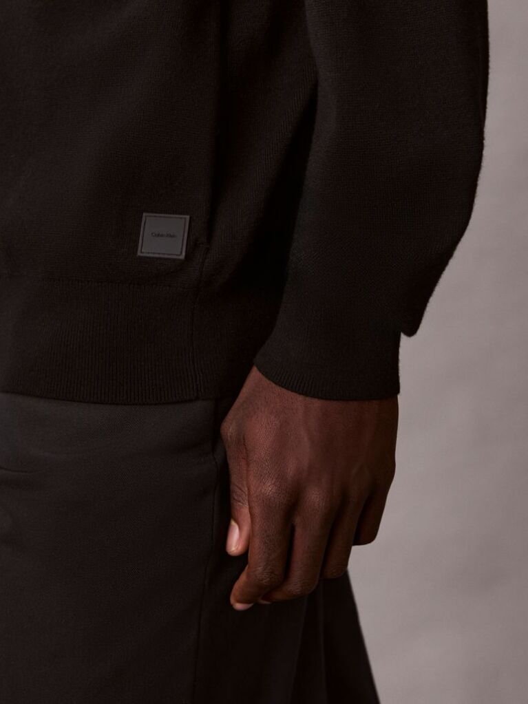 Black Long Sleeve Tech Knit Bomber  Men