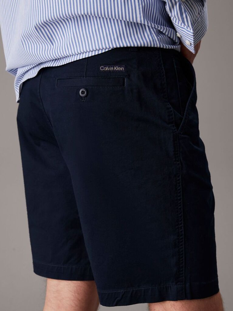 Μπλε Chino Βερμούδα Από Μαλακό Twill  Άνδρας