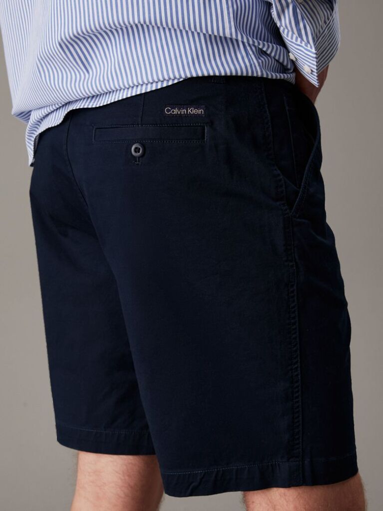 Μπλε Chino Βερμούδα Από Μαλακό Twill  Άνδρας