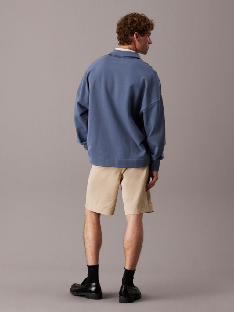 Μπεζ Chino Βερμούδα Από Μαλακό Twill  Άνδρας