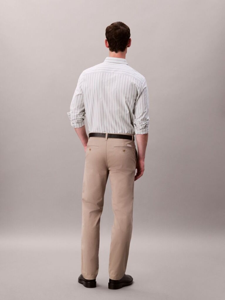 Χακί Βαμβακερό Signature Chino Παντελόνι Σε Slim Γραμμή  Άνδρας