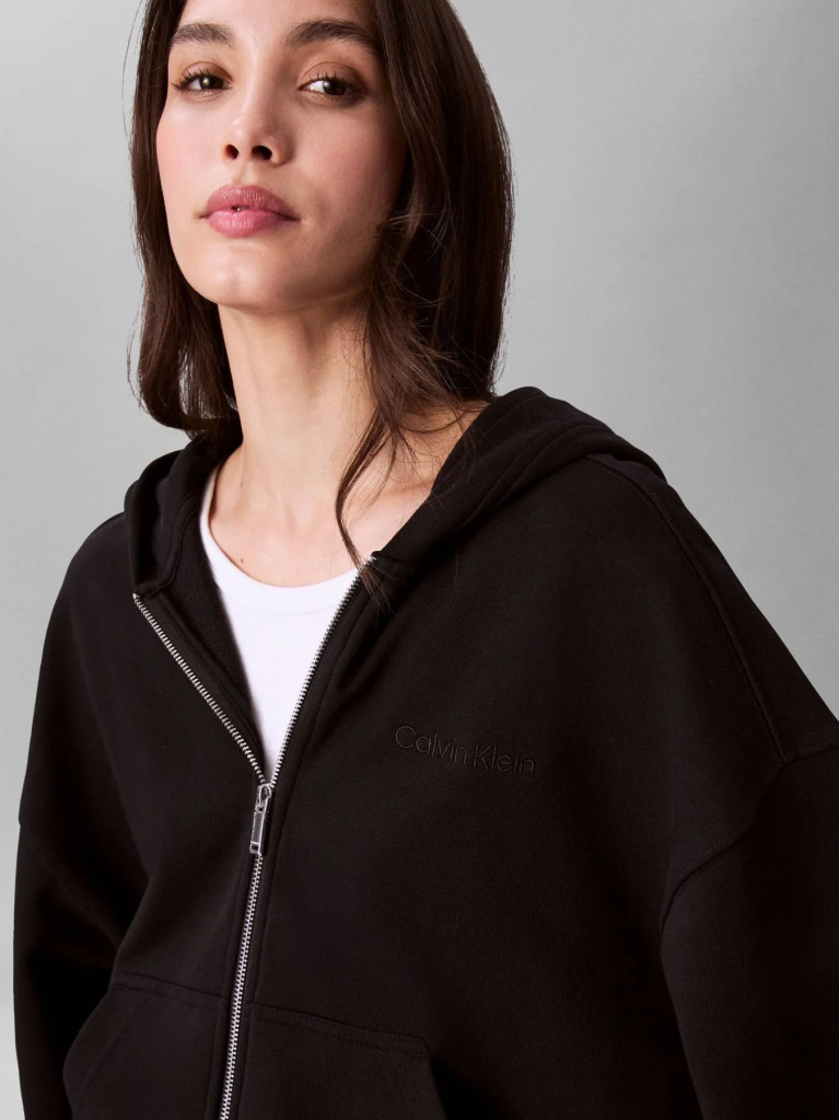 Μαύρο Hoodie Με Φερμουάρ  Γυναίκα