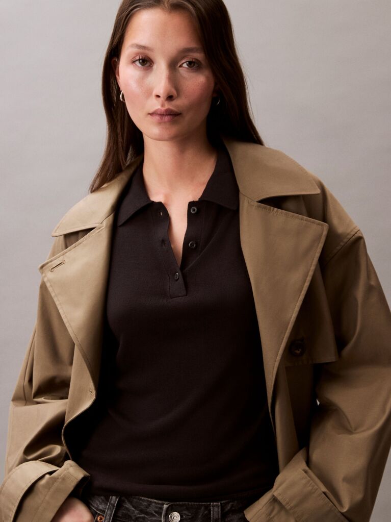 Black Fine Viscose Polo Shirt  Women