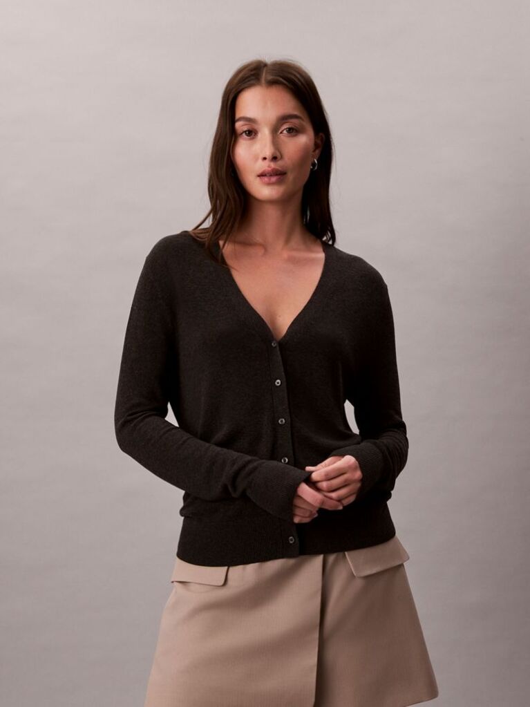 Black Fine Viscose Cardigan  Women
