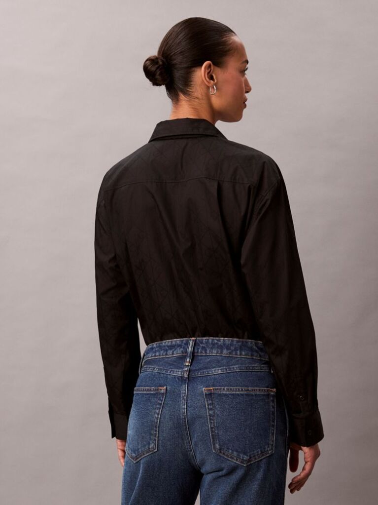 Black Logo Perfect Button-Down Shirt  Women