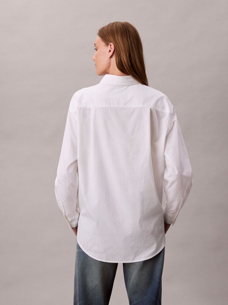White Logo Perfect Button-Down Shirt  Women