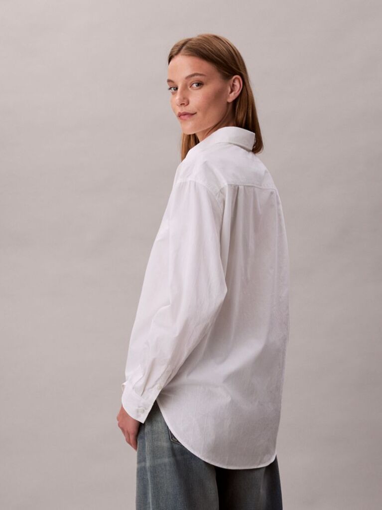 White Logo Perfect Button-Down Shirt  Women