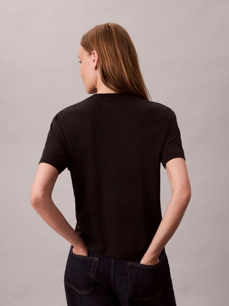 Μαύρο Κοντομάνικο T-Shirt Με Λογότυπο  Γυναίκα