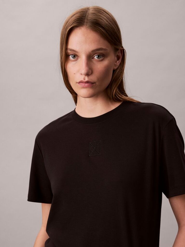 Μαύρο Κοντομάνικο T-Shirt Με Λογότυπο  Γυναίκα