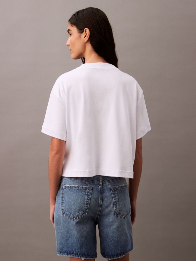 White Cropped Floral Print T-shirt  Women