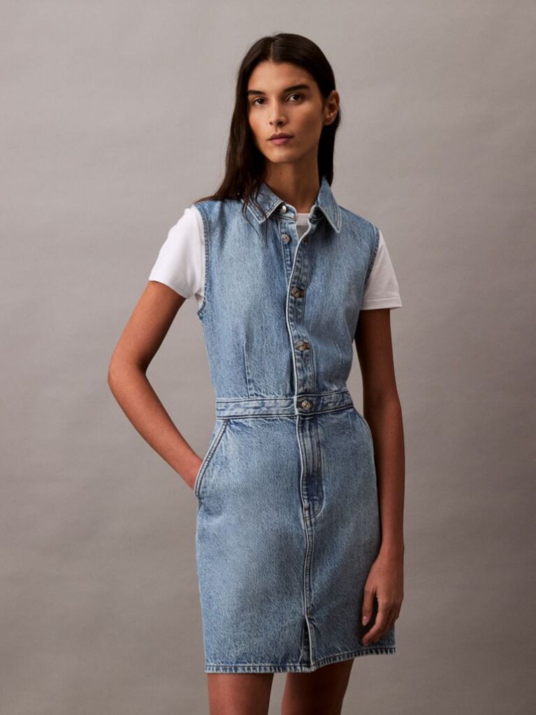 Denim Αμάνικο Denim Μίνι Φόρεμα  Γυναίκα