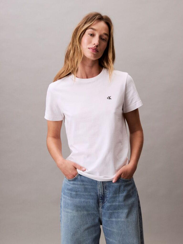 Λευκό T-shirt Με Μονόγραμμα  Γυναίκα