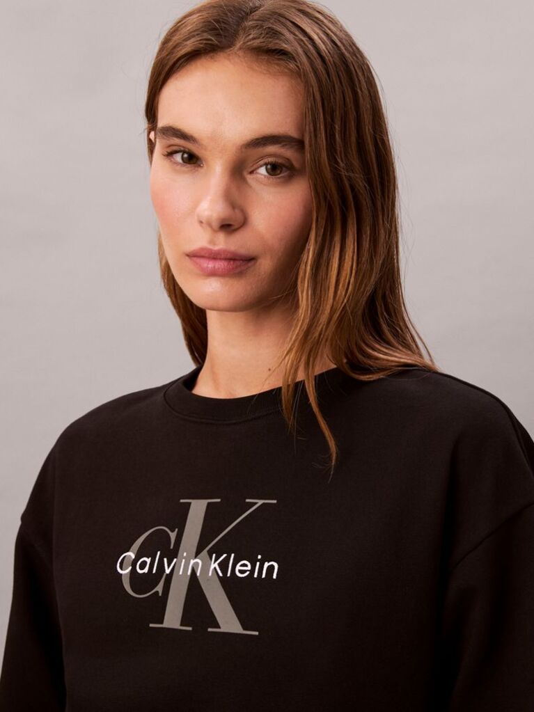 Μαύρο Cropped Φούτερ Με Μονόγραμμα  Γυναίκα