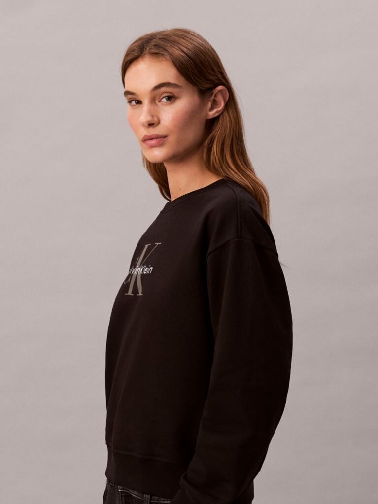 Μαύρο Cropped Φούτερ Με Μονόγραμμα  Γυναίκα