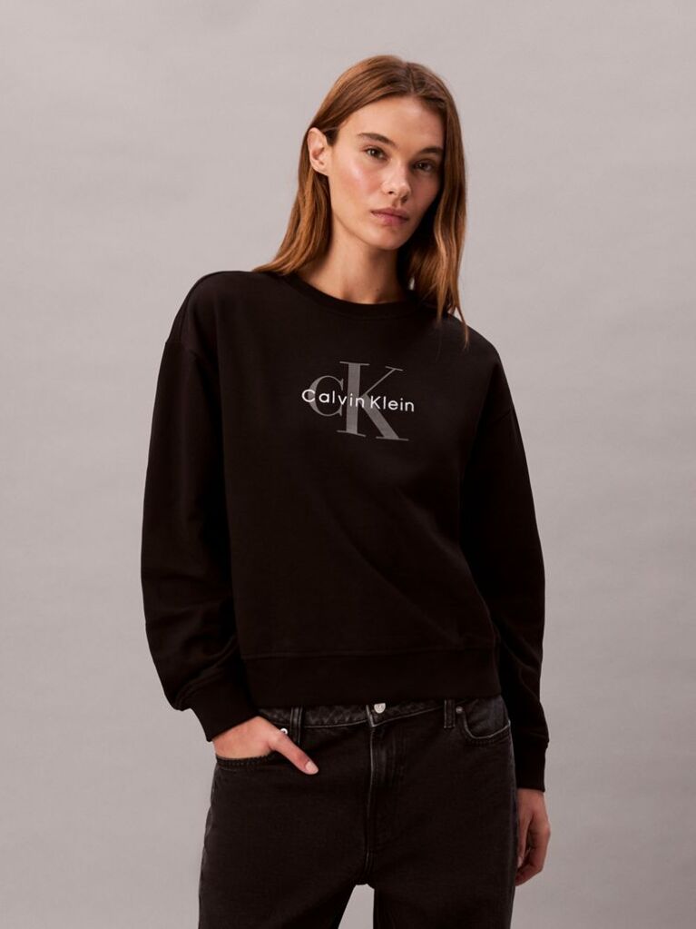 Μαύρο Cropped Φούτερ Με Μονόγραμμα  Γυναίκα