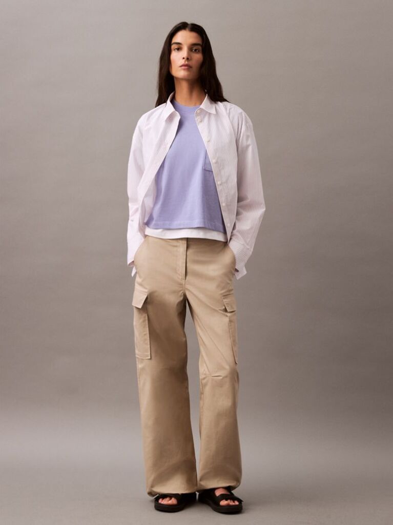 Μοβ Cropped T-shirt Με Λογότυπο  Γυναίκα