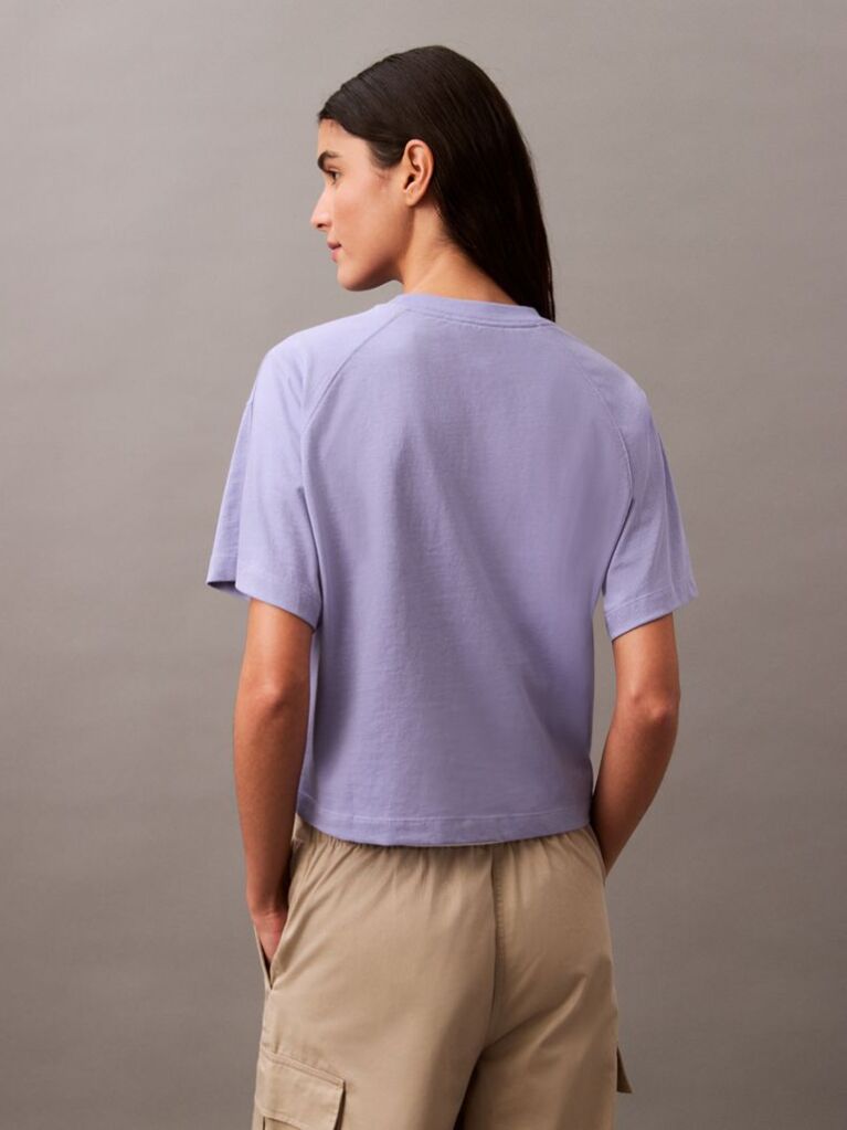 Μοβ Cropped T-shirt Με Λογότυπο  Γυναίκα