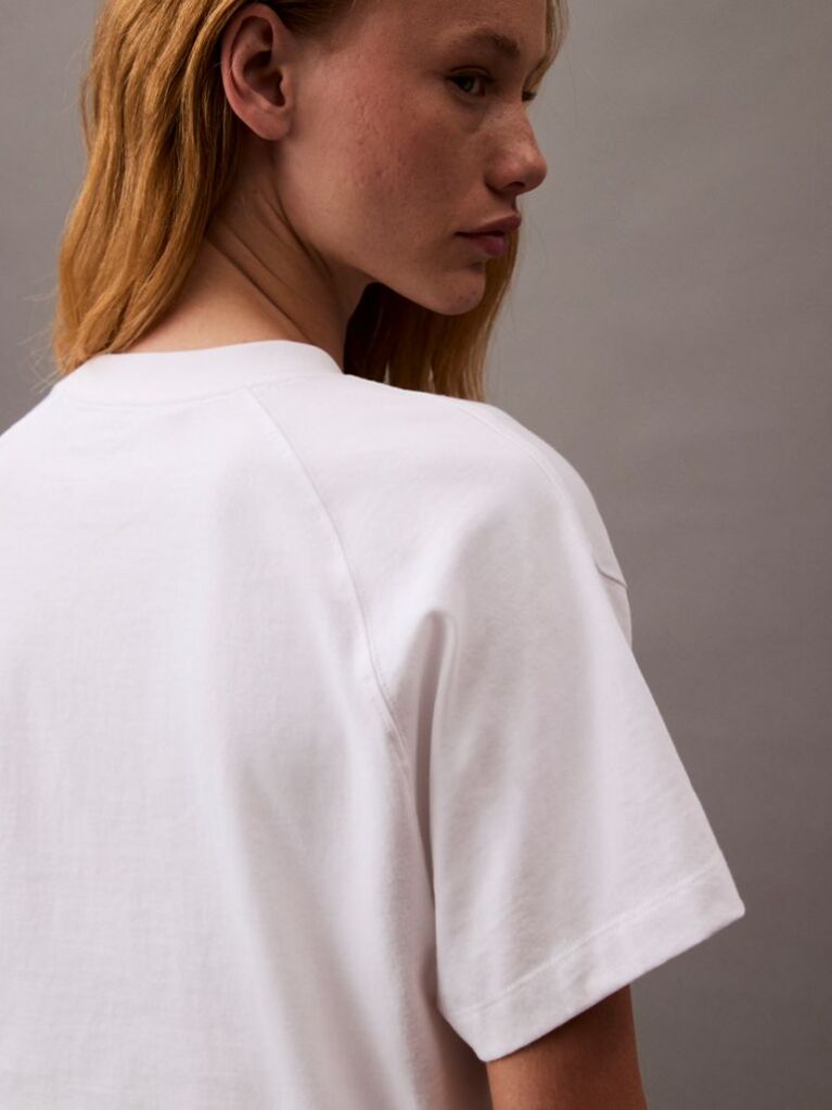 Λευκό Cropped T-shirt Με Λογότυπο  Γυναίκα