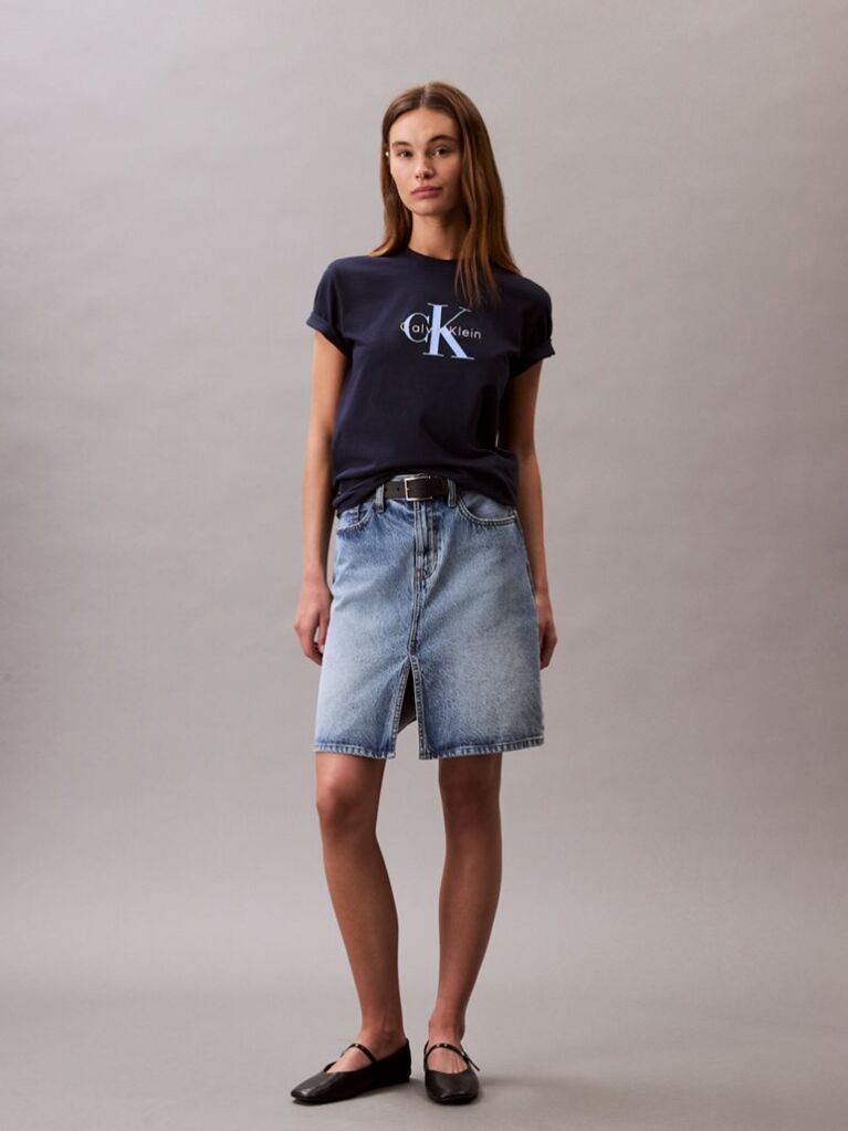Μπλε T-Shirt Με Λογότυπο  Γυναίκα