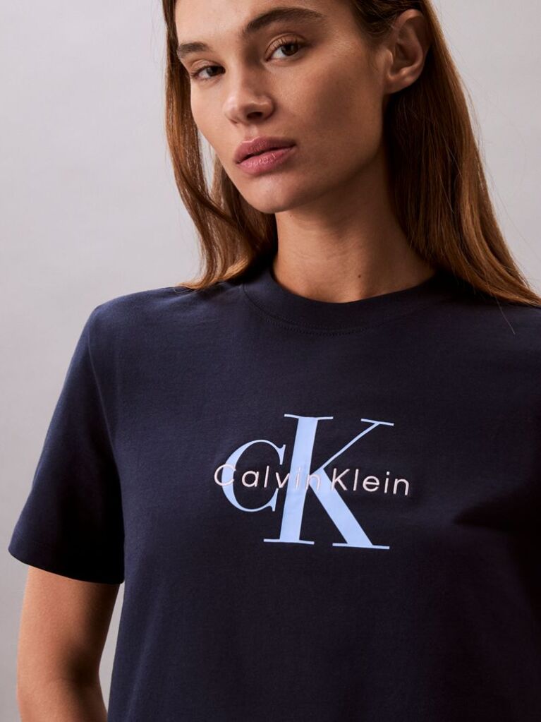 Μπλε T-Shirt Με Λογότυπο  Γυναίκα