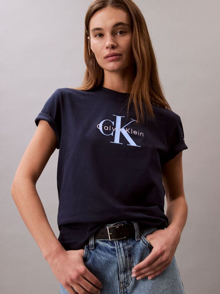Μπλε T-Shirt Με Λογότυπο  Γυναίκα