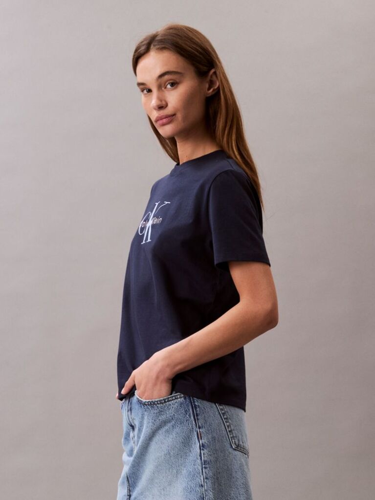 Μπλε T-Shirt Με Λογότυπο  Γυναίκα