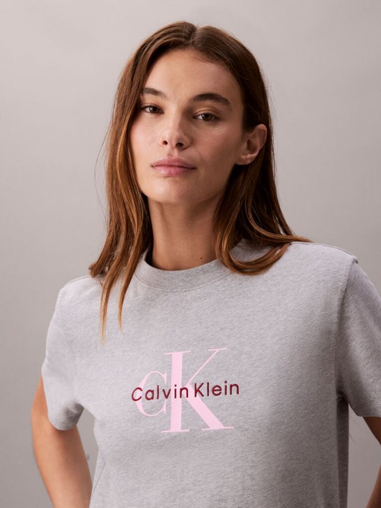 Γκρι T-Shirt Με Λογότυπο  Γυναίκα