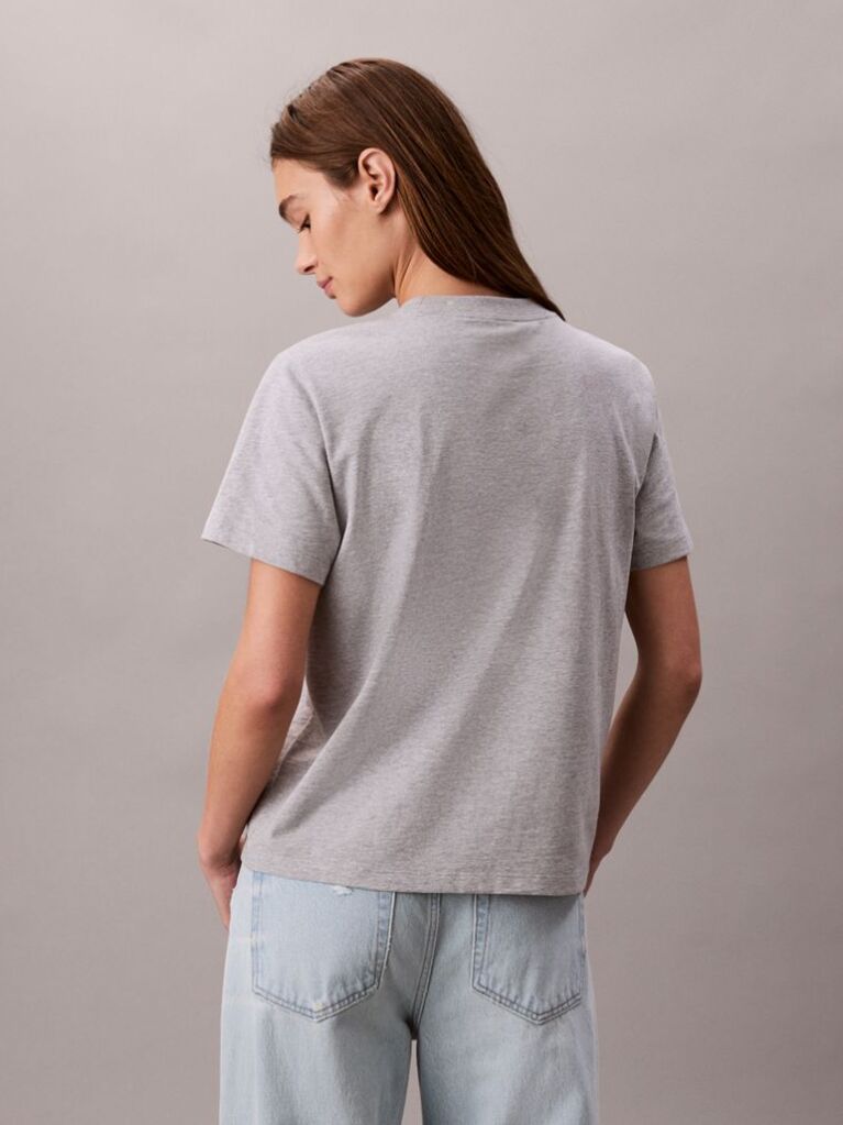Γκρι T-Shirt Με Λογότυπο  Γυναίκα